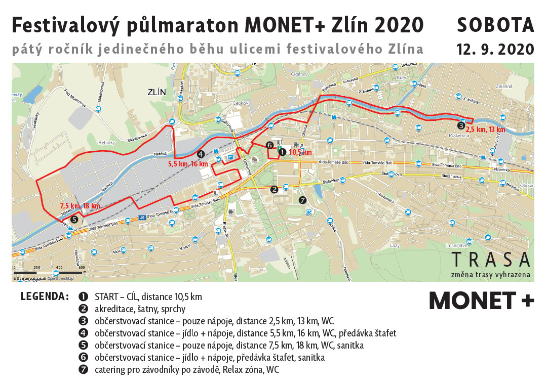 Mapa Festivalového půlmaratonu 2020 Mapa Festivalového půlmaratonu 2020